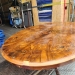 Ornate Pattern Round Wood Coffee Table